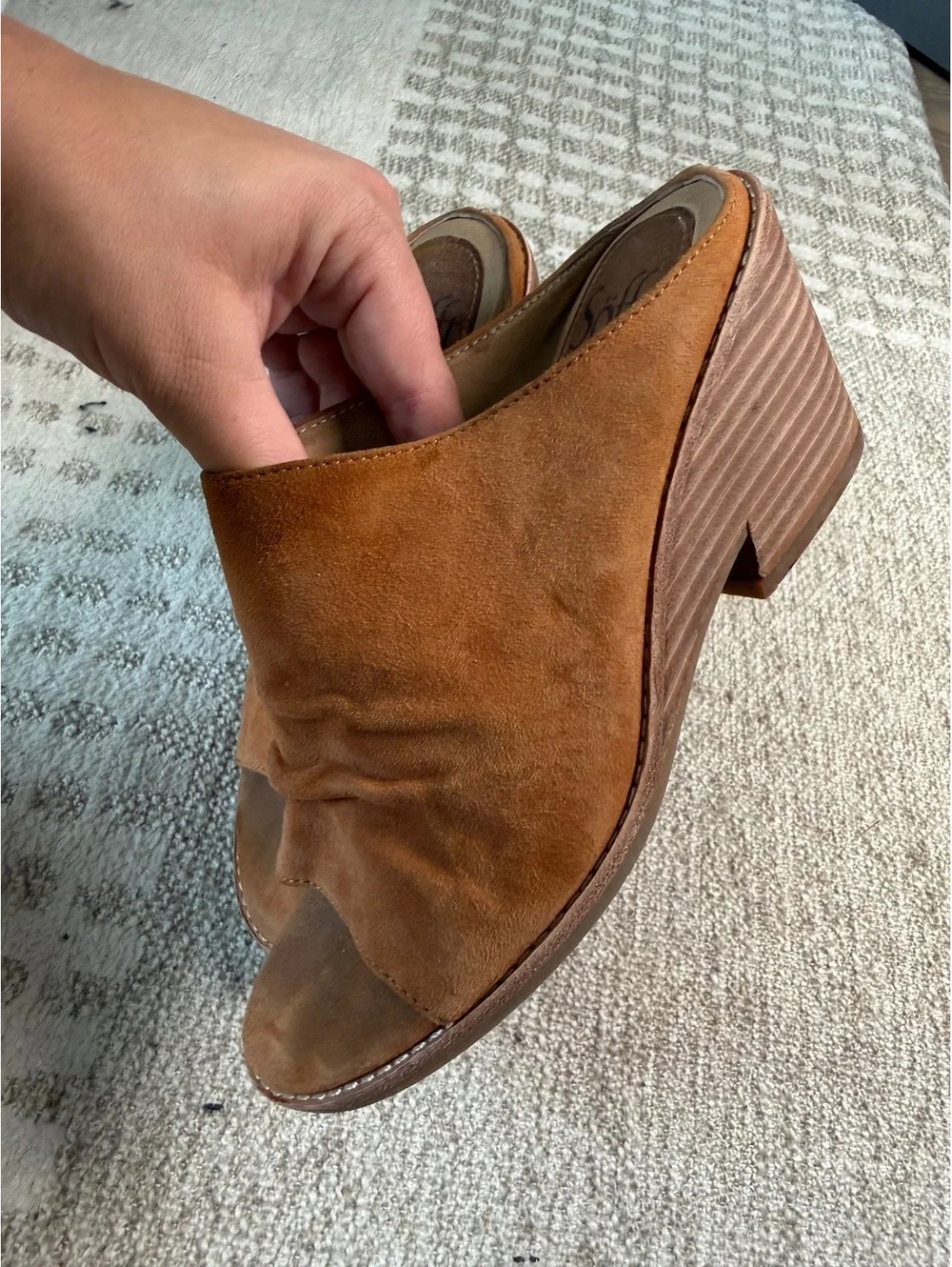 Sofft Women's Brown Suede Open-Toe Wedges